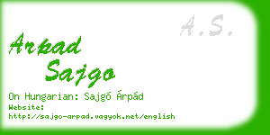 arpad sajgo business card